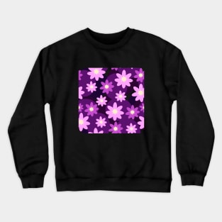 Abstract pink and violet flowers 3 D design Crewneck Sweatshirt